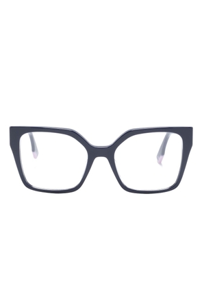 Fendi Eyewear logo-embossed cat-eye frame glasses - Blue