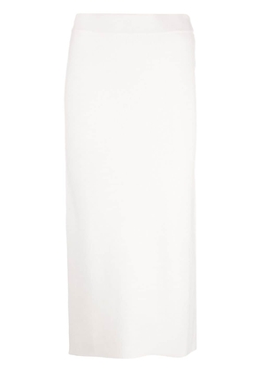 Allude high-waisted knitted midi skirt - Neutrals