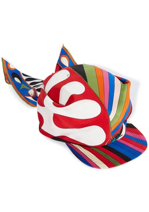 PUCCI abstract-pattern silk visor hat - Blue