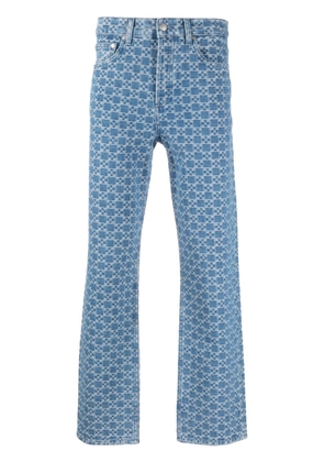 SANDRO straight-leg cross-jacquard jeans - Blue