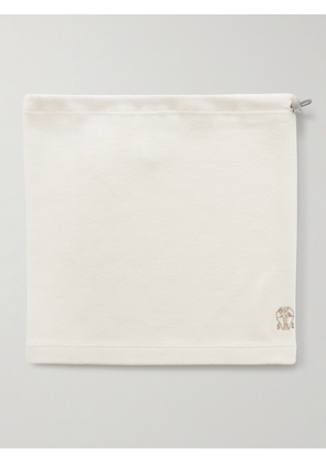 Brunello Cucinelli - Logo-Embroidered Cashmere and Cotton-Blend Neck Warmer - Men - White - M