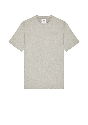 Y-3 Yohji Yamamoto Chest Logo Short Sleeve Tee in Medium Grey Heather - Grey. Size S (also in ).