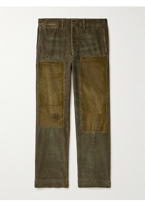 RRL - Field Straight-Leg Patchwork Cotton-Corduroy Trousers - Men - Green - UK/US 30