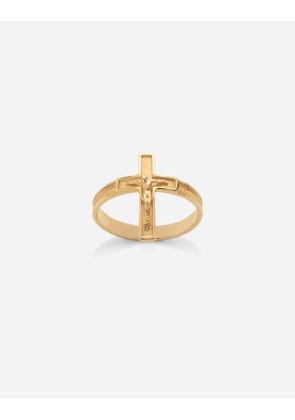 Dolce & Gabbana Sicily Yellow Gold Ring With Cross - Man Rings Gold 60