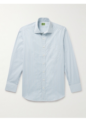 Sid Mashburn - Cutaway-Collar Striped Cotton-Poplin Shirt - Men - Blue - UK/US 15