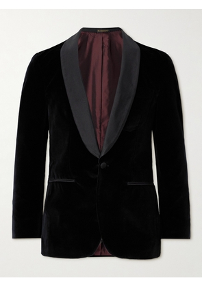 Rubinacci - Slim-Fit Shawl-Collar Cotton-Velvet Tuxedo Jacket - Men - Black - IT 46