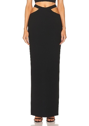 MONOT Cut Out Maxi Skirt in Black - Black. Size 2 (also in 0, 4, 8).