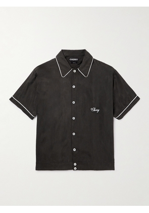 Cherry Los Angeles - Smoking Logo-Embroidered Voile Shirt - Men - Black - XS