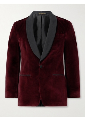 Rubinacci - Slim-Fit Shawl-Collar Cotton-Velvet Tuxedo Jacket - Men - Burgundy - IT 46