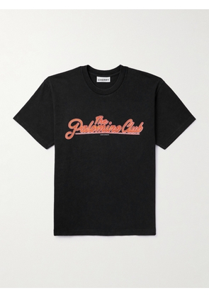 Cherry Los Angeles - Garment-Dyed Printed Cotton-Jersey T-Shirt - Men - Black - XS