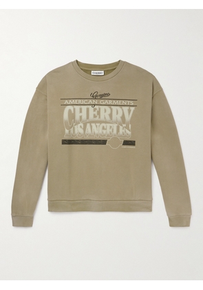 Cherry Los Angeles - American Garments Logo-Print Cotton-Jersey Sweatshirt - Men - Green - XS