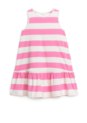 Frilled Jersey Dress - Pink