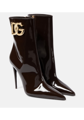 Dolce&Gabbana DG patent leather ankle boots