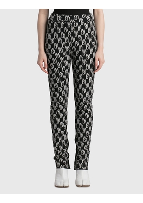 Fitted Knit Jacquard Trousers