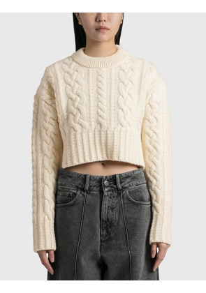 CABLE KNIT CROPPED SWEATER