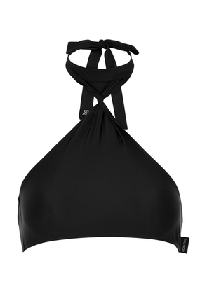 Courrèges Twisted Halterneck Bikini top - Black - L (UK14 / L)