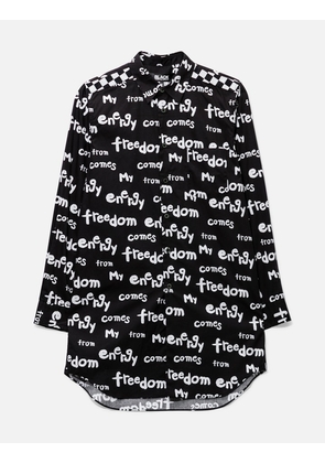 COMME DES GARCONS MY ENERGY COMES FROM FREEDOM BLACK SHIRT