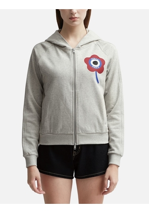'Kenzo Target' Crest Zipped Hoodie Sweatshirt