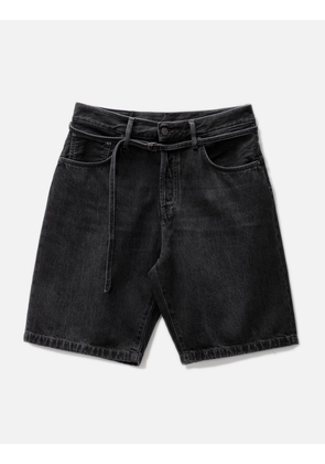 Belted Denim Shorts