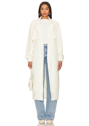 Lanston Sherpa Trench Coat in Cream. Size M, S, XS.