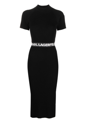 Karl Lagerfeld logo-tape knitted dress - Black