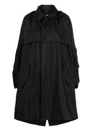Pleats Please Issey Miyake pleated-sleeve rain coat - Black