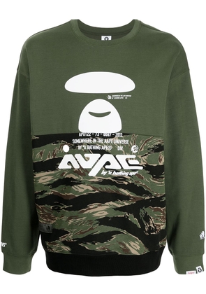 AAPE BY *A BATHING APE® logo-print jersey sweatshirt - Green