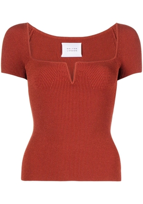 Galvan London Freya short-sleeve knitted top - Red