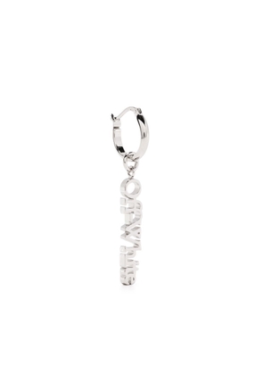 Off-White Bookish hoop logo mono earring - Silver