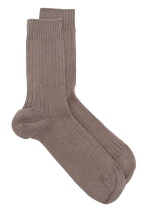 Baserange ribbed ankle socks - Brown