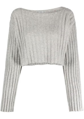 Baserange Macau ribbed-knit cropped jumper - Grey