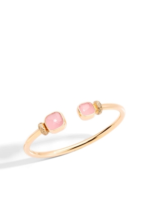 Pomellato 18kt rose gold Nudo quartz and diamond bangle bracelet
