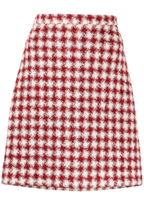 Rochas high-waisted check-pattern skirt - Red