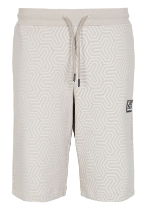 Emporio Armani geometric-patterned logo shorts - Neutrals