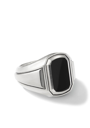 David Yurman sterling silver Deco onyx signet ring