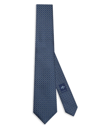Gucci Horsebit jacquard silk tie - Blue
