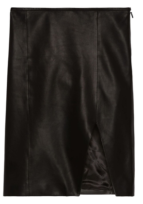 Gucci pencil leather midi skirt - Black