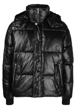 Karl Lagerfeld high-shine hooded padded jacket - Black