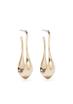 Lemaire sculpted drop-hoop earrings - Gold