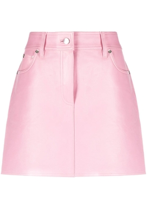STAND STUDIO lambskin straight-hem mini-skirt - Pink