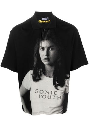 Pleasures x Sonic Youth photograph-print polo shirt - Black