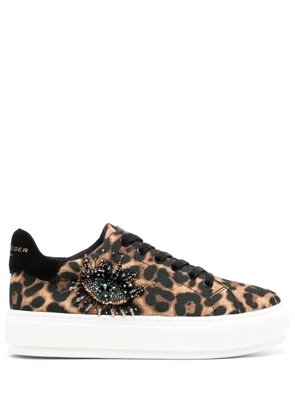 Kurt Geiger London Laney Eye leopard-print sneakers - Brown