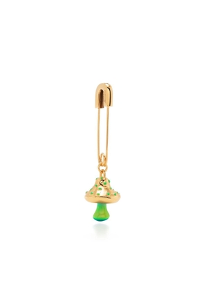 AMBUSH mushroom-charm safety pin earring - Gold