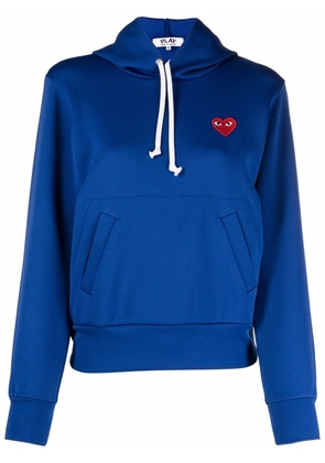 Comme Des Garçons Play heart-embroidered pullover hoodie - Blue