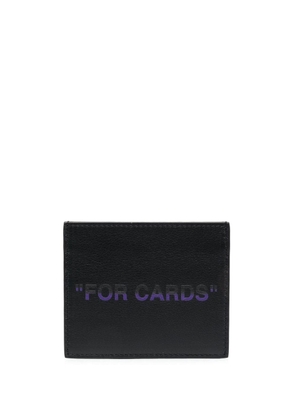 Off-White slogan print leather cardholder - Black
