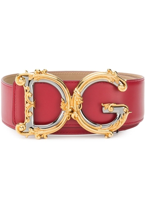 Dolce & Gabbana embellished DG buckle belt - Red