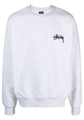Stüssy logo-print cotton sweatshirt - Grey