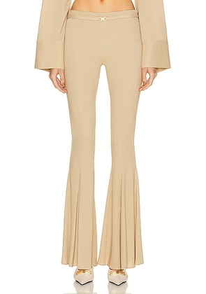 Blumarine Flare Knit Pant in Lark - Brown. Size 36 (also in 38).
