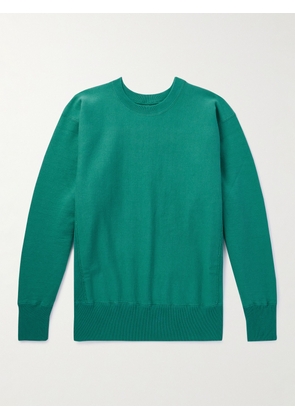 Kaptain Sunshine - Garment-Dyed Cotton-Jersey Sweater - Men - Green - 40