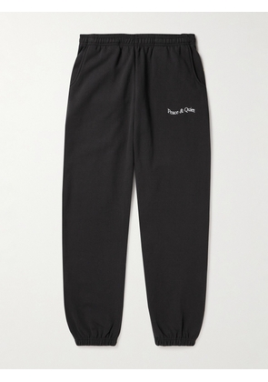 Museum Of Peace & Quiet - Wordmark Tapered Logo-Embroidered Cotton-Jersey Sweatpants - Men - Black - S